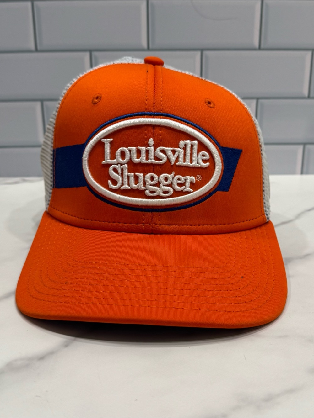 Louisville Slugger Mesh Back Trucker Hat Adult One Size Orange Brand New No Tags